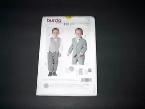 Burda Pattern 9443 Boys' Semi-Fitted 3 Piece Suit Jacket, Pants, Vest 2 ~ 8 UC - Picture 1 of 3