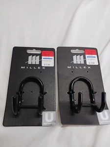 Millex Lot Of 2 The Container Store 2 Prong Wall Hook Black New - Picture 1 of 7