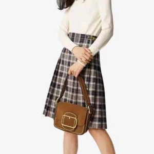 Tory Burch Milano Tartan Plaid Pleated Skirt Size 12 Retail: $398 NEW - Picture 1 of 8