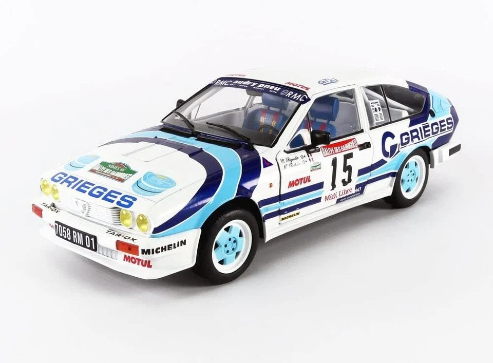 DH305 Voiture 1/18 SOLIDO : Alfa Romeo GTV6 Rallye des Garrigues 1986 - Photo 1/4