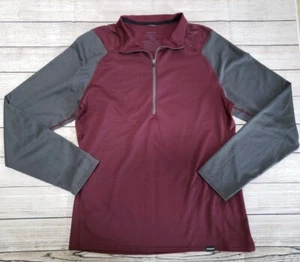 MEN'S PATAGONIA MIDWEIGHT POLARTEC LARGE QUARTER ZIP PLUM GRAY LG - Picture 1 of 5