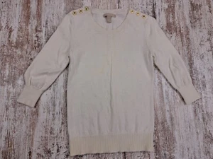 Banana Republic Long Sleeve Sweater Blouse Buttons Cream Ivory Women's Size XS - Picture 1 of 8