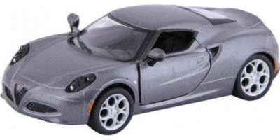 2013 Alfa Romeo 4C Gray 5 Diecast Model Pullback by Kinsmart - KT5366GRY - Image 1 of 2