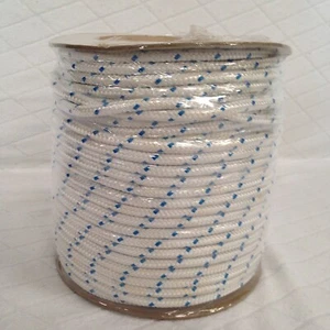1/4" x 300 feet braided polyester rope, white/blue - Imagen 1 de 2