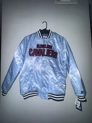 Starter Cleveland Cavaliers Faux Satin Jacket Men's Size M Blue Cavs NBA Bomber - Image 1 of 4