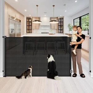 48" Extra Tall 72" Wide Retractable 4ft Extra Tall Baby Pet Gate Indoor/Outdoor - Picture 1 of 6
