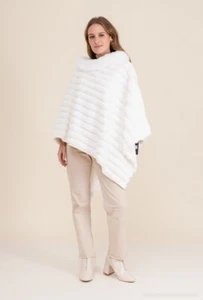 Ladies Coat Poncho Cape Winter Jacket Oversized Poncho Wrap Fur Poncho Plus Size - Picture 1 of 12