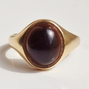 Atemberaubender Vintage Granatring 9 kt Gold um 1991; UK-Ringgröße "O 1/2" - Bild 1 von 7
