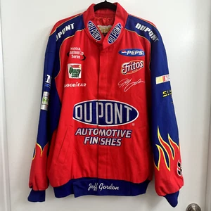 BNWT Vintage Jeff Hamilton Jeff Gordon Dupont Flames Nascar Jacket Men’s XL 90s - Picture 1 of 7