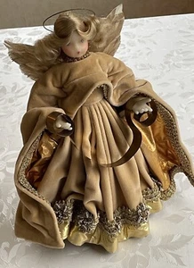 alter Kunstgewerbe- Engel Tannenbaumspitze Christbaumspitze beige Weihnachtsbaum - Bild 1 von 24