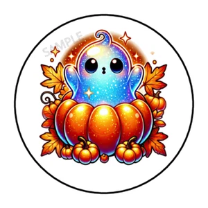 30 pegatinas Halloween calabaza fantasma etiquetas etiquetas sobres sellos - Imagen 1 de 2