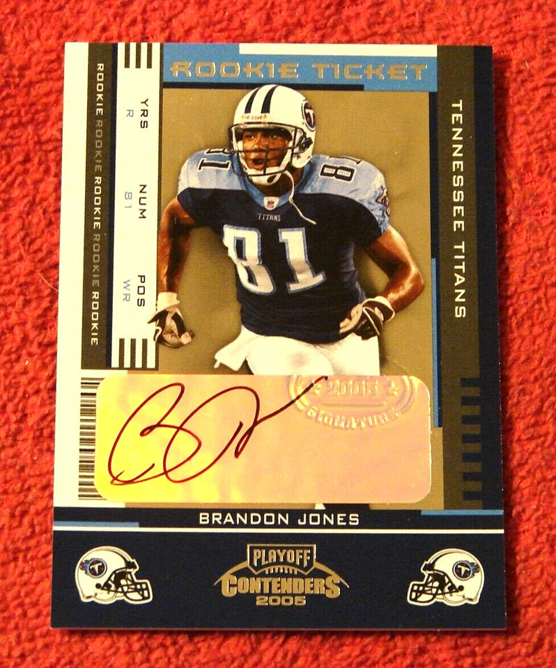BRANDON JONES TITANS OKLAHOMA 2005 PLAYOFF CONTENDERS AUTO RC #111 (OK-141) - Image 1 of 1