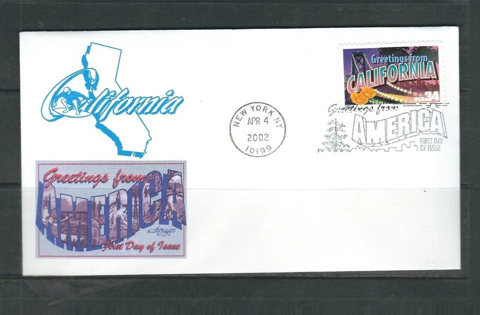 Us SC # 3565 Greetings From America - California - FDC . Artmaster Cachet - Image 1 of 1