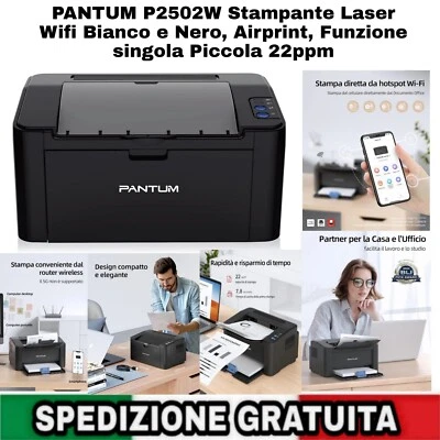 Stampante Laser Wifi Bianco E Nero, Fronte E Retro Manuale, Airprint, 22ppm  - Immagine 1 di 4