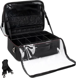 Makeup Train Case Organizer, Makeup Bag Travel Cosmetic Case Portable Artist St - Picture 1 of 12
