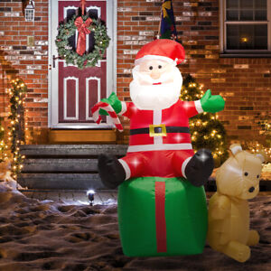 Outdoor Christmas Decoration - Inflatable Santa - 1.5m Height with LED Lights