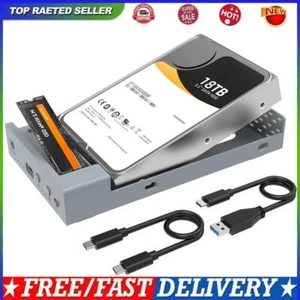 Dual Bay Enclosure Cloner Enclosure for M.2 NVMe and 2.5 3.5 Inch SATA SSD/HDD - Bild 1 von 13