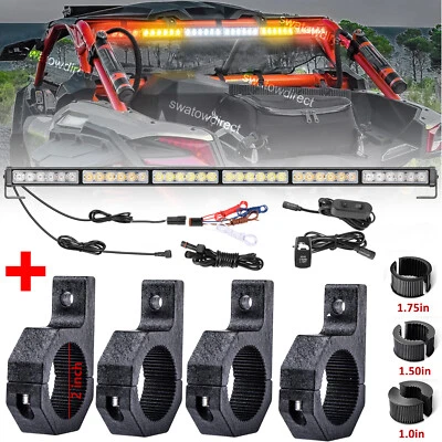 For Can-am Maverick X3 36" Rear Chase LED Light Bar Roll Bar Mounts Brackets Kit - Image 1 of 4