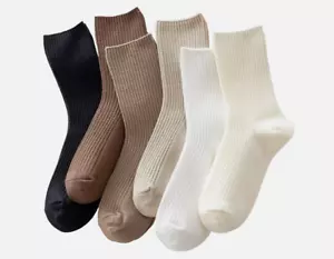 Cute Crew Socks Casual Athletic Aesthetic Socks Neutral Cotton Socks for Women - Picture 1 of 7
