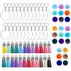 24 Pcs Keychain Blanks with Tassels Acrylic for Key for DIY Projects and Cr