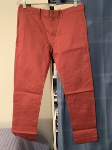 *J.Crew - Men's 484 Slim-Fit Stretch Chino Red Pant Item E1589 - Size 34 x 30 - Picture 1 of 7