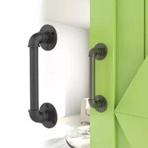 6 inch Industrial Pipe Barn Door Pull Handle Black Sliding Door Barn Handles - Picture 1 of 5