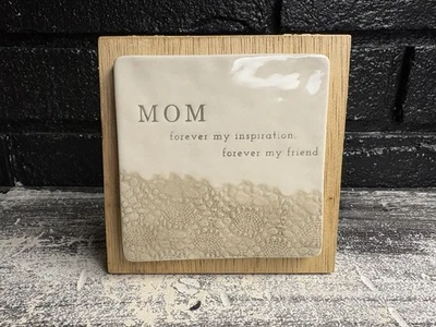 Demdaco 5x5" “MOM” Personalizable Plaque Tile Hinged Sandwich Board Gift - Image 1 of 4
