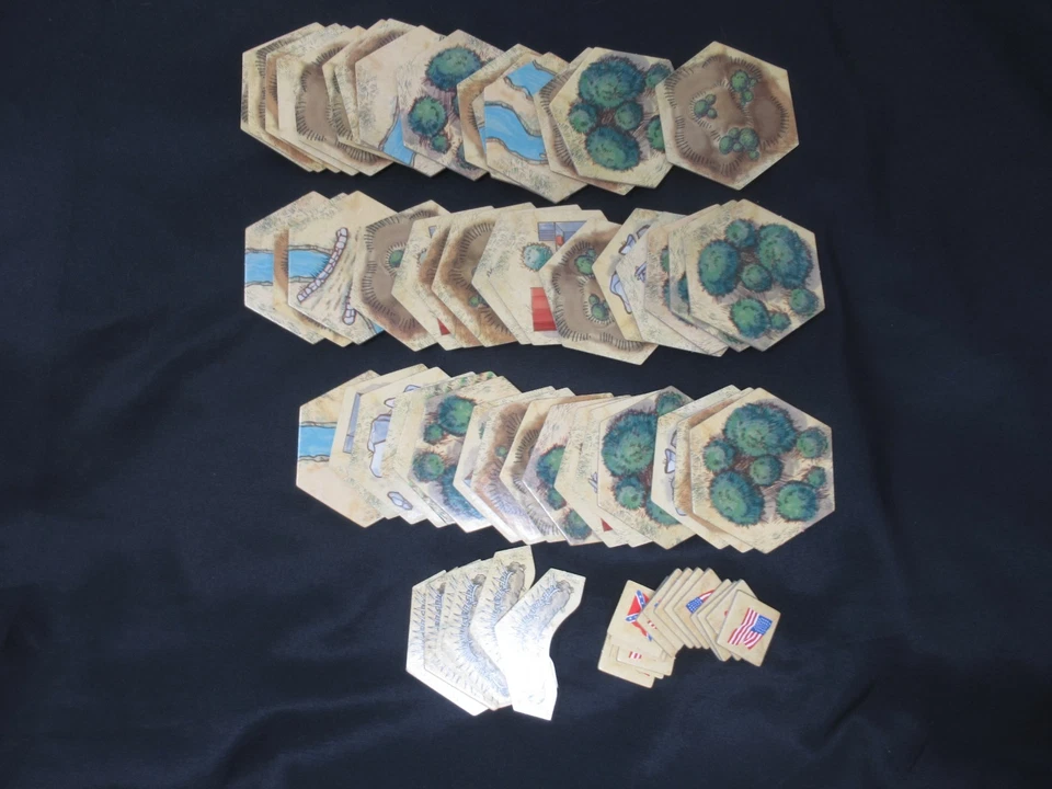 Juego de mesa Battle Cry - Azulejos de terreno Campaña de trabajo de campo Fichas de bandera Avalon Hill Foto 1 de 1