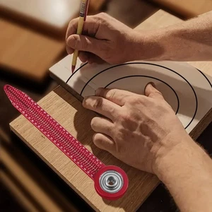 Circle Scribe Gauge Aluminum Alloy Circular Drawing Compass Ruler Woodworking - Foto 1 di 8