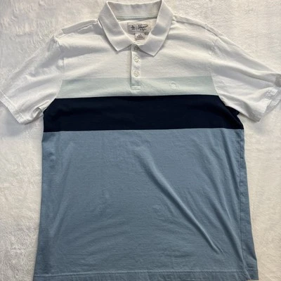Men’s penguin short sleeve polo shirt White Blue, And Light Blue ￼size large - Image 1 of 4