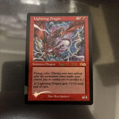 Lightning Dragon Foil MTG Error Missing Ink Collectors Card - Image 1 of 4