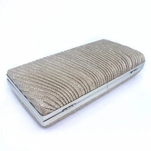 Bolso sin asas de noche dorado brillante para mujer - Elegante bolso de mano de fiesta nuevo - Imagen 1 de 3