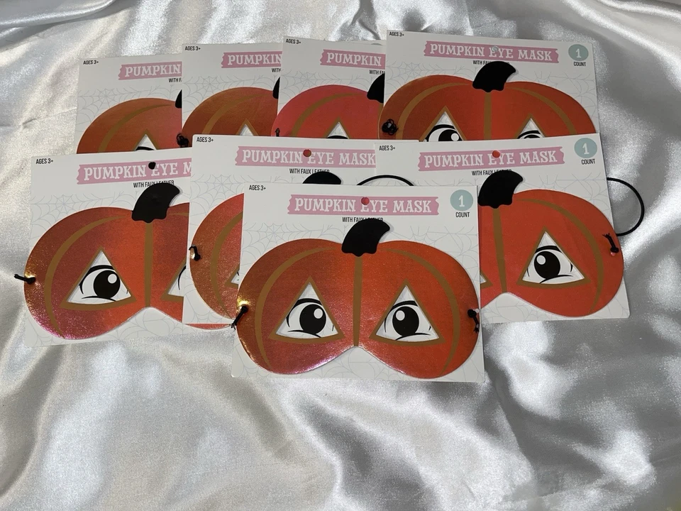 8 Pumpkin Halloween Iridescent Faux Leather One Size First Most Pink Orange New - Image 1 of 4