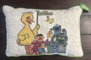 SESAME STREET Big Bird Bert Ernie & Gang Decorative Pillow, 17x11", NWT! - Picture 1 of 9