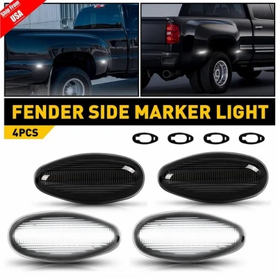 For 1999-14 GMC Sierra 2500HD 3500HD Dually Bed Fender Side Marker Lights White - Image 1 of 4