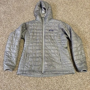 Patagonia nano puff womens large jacket gray primaloft hooded coat - Picture 1 of 7
