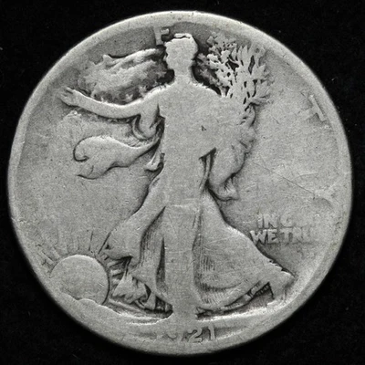 1921 Walking Liberty Silver Half Dollar GOOD KEY DATE E333 TTML - Image 1 of 2