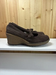 bum equipment Brown buckled Mary Jane school girl Wedge Shoes 8 chunky Y2K VTG - Bild 1 von 13