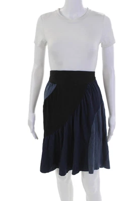 Marc By Marc Jacobs женщин линия юбка синий черный хлопок размер очень маленький - Изображение 1 из 4