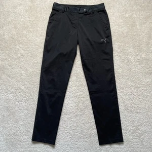 Puma Golf Pants Womens Size 2 Black Solid Tech Golf Pant - Picture 1 of 11