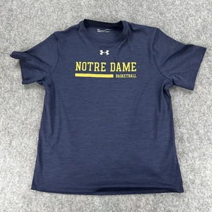 Notre Dame Shirt Mens Large Blue NCAA Basketball Under Armour HeatGear Tee - Picture 1 of 7