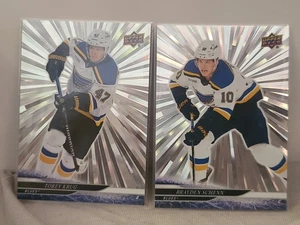 Blues Schenn Krug 2 Card Lot 2024-25 Upper Deck Outburst Parallel Hockey 🔥 - Bild 1 von 2