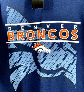 Denver Broncos T Shirt Navy Blue Mens 2XL Double Sided 2017 Schedule - Picture 1 of 11
