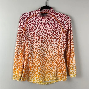 J. Lindeberg Asa Print Soft Compression Mock Neck Top Womens M Multicolor - Picture 1 of 12