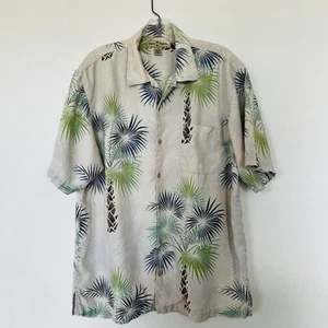Tommy Bahama Shirt Mens Casual Floral Palms Palm Trees Silk Sz M - Picture 1 of 8