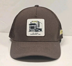Neu J.B. Hunt Patch Logo Trucker Mütze verstellbar Druckknopflasche Netzrücken Kappe braun - Bild 1 von 8