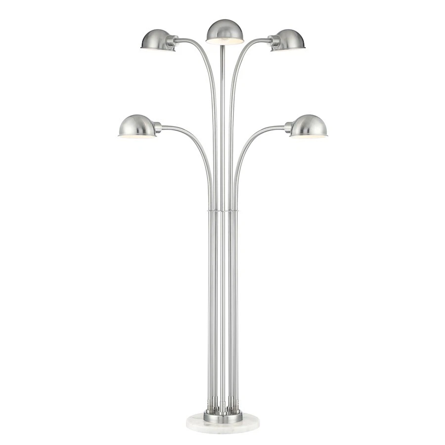 Lámpara de pie Lite Source Rowley 5 luces, níquel cepillado/metal, 40 W - LS-83408 Foto 1 de 1