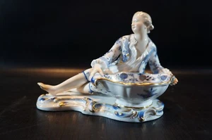 Antique Meissen Porcelain Blue Onion Sweet Meat Dish Bowl Table Centerpiece. - Picture 1 of 9