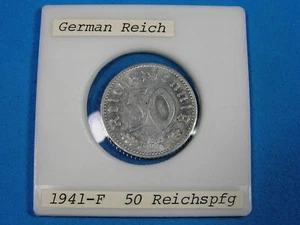 Third Reich Germany 50 Reichspfennig 1941-F, Free Shipping Additional Purchases - Picture 1 of 4