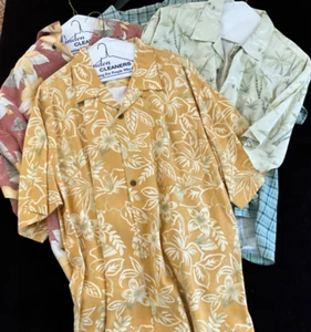 Lot Of 4 100% Silk / Linen Tommy Bahama Men’s Large. - Picture 1 of 12